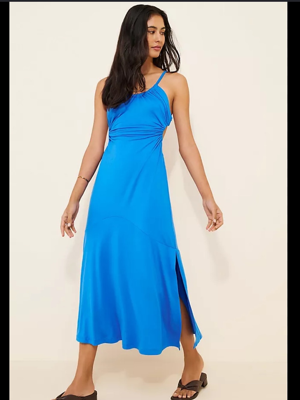 NWT Anthropologie Celandine ruched open back dress